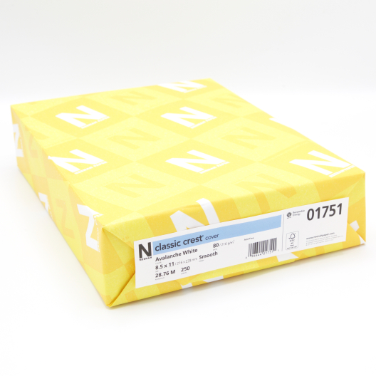 Classic Crest Avalanche White 80lb/216g Cover 8-1/2x11 250/pkg