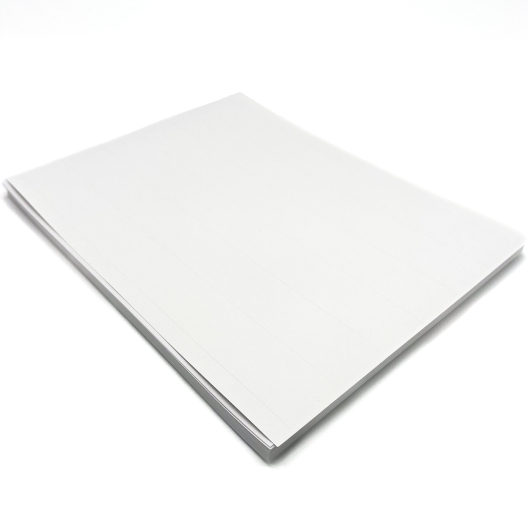 Label Paper White Semi-Gloss Coated 60lb 8-1/2x11 Scored 100/pkg